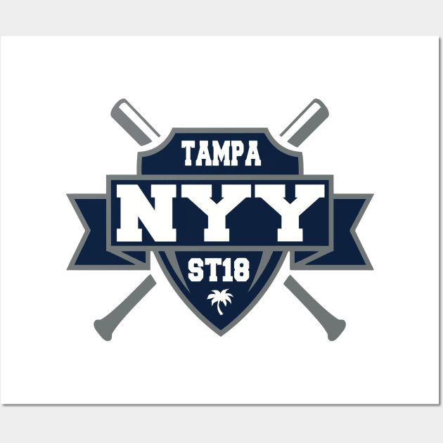 Tampa, Florida Spring Baseball Wall Art by pralonhitam